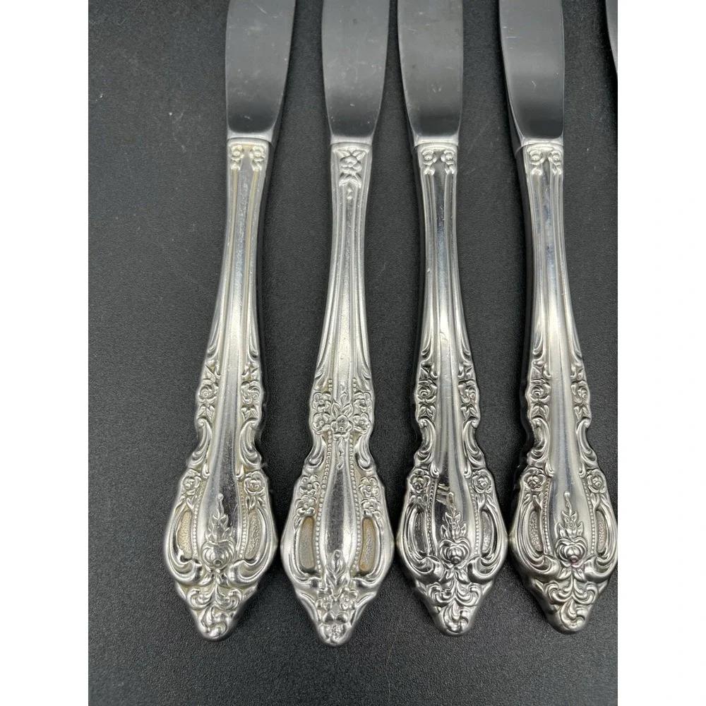 Dinner knife Set Brahms Stainless Distinction Plus By Oneida Silver 5 Pieces